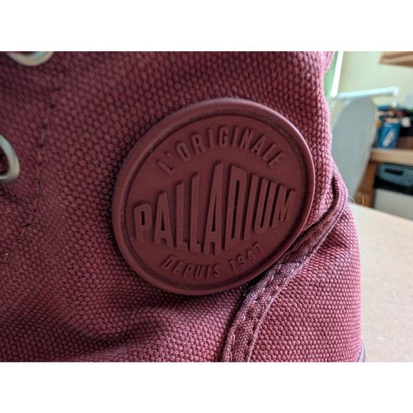 Palladium Pampa Hi Canvas Boots Wax Red Canvas Size 7.5 100% Vegan - Picture 8 of 12